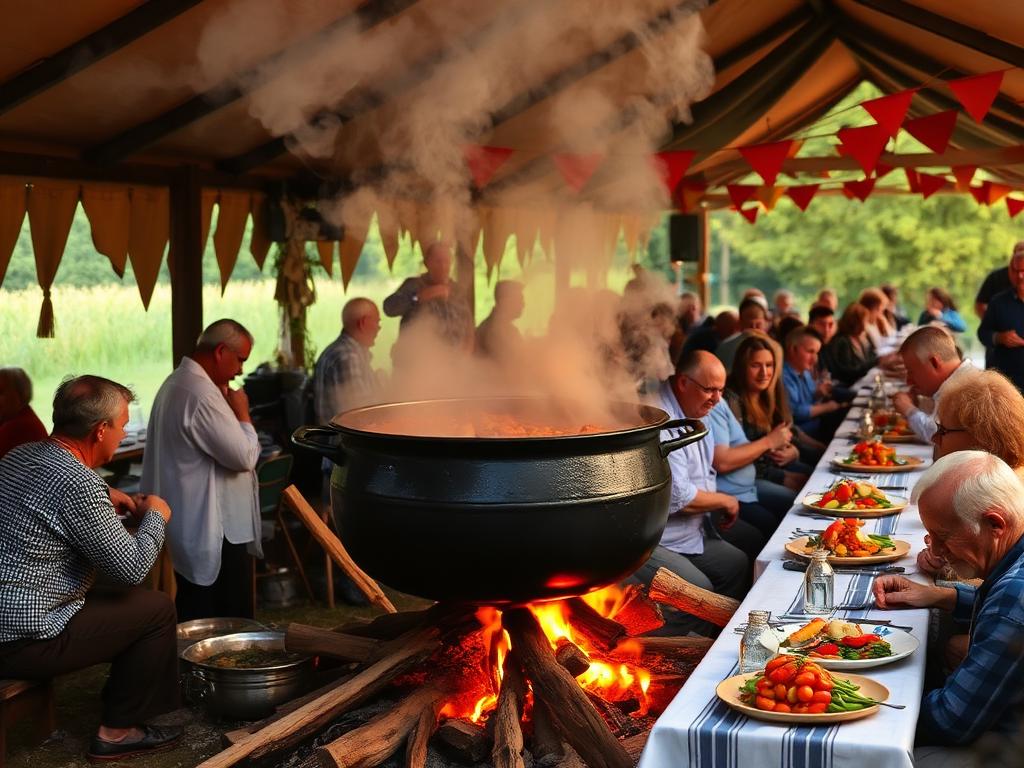Bográcsos ebéd a rendezvényen