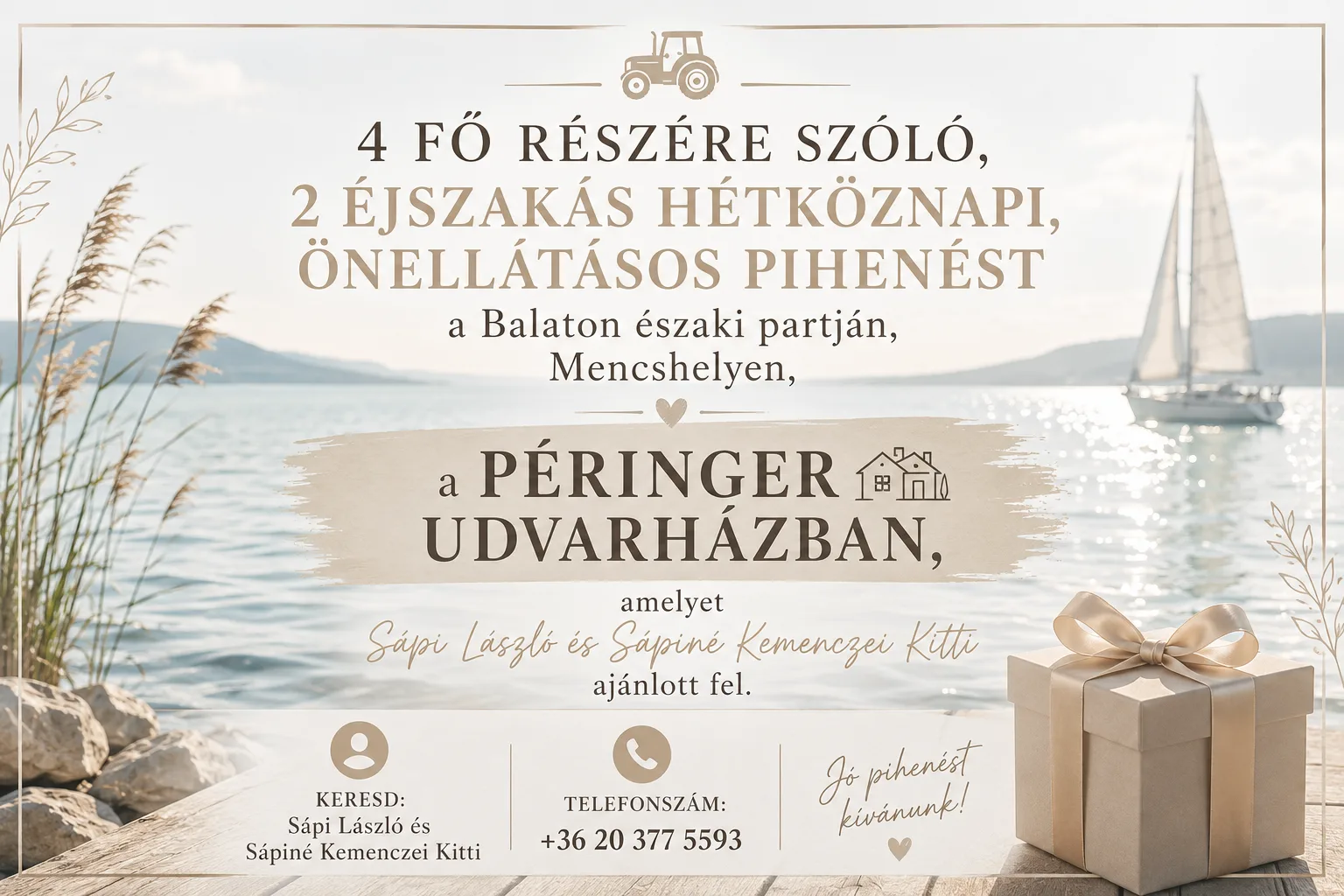 2 éjszakás apartmanos nyeremény versenyzők részére – 2 éjszaka, 4 fő részére